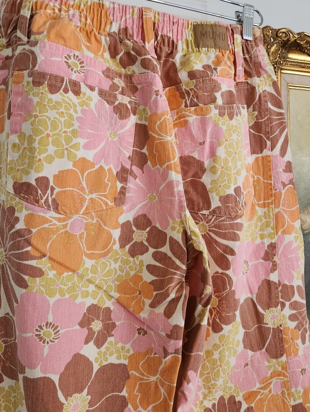 Womens Show Me Your Mumu Floral Wide-Leg Pants in Pink & Brown - Picture 6 of 7